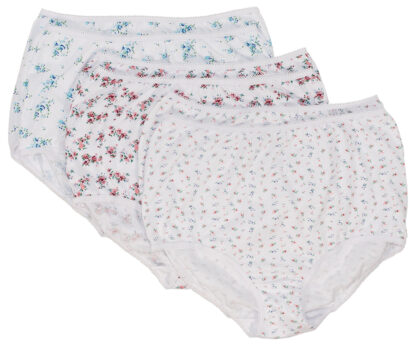 Teri lot de 6 culottes à couverture complète à imprimé floral coton - Style 15001A - Image 2