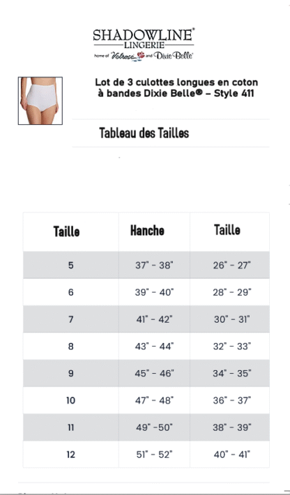Lot de 3 culottes longues en coton de jambe à bandes Dixie Belle® – Style 411 – Image 2
