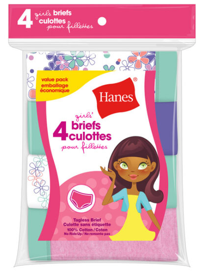 Hanes Culottes ComfortSoft pour fillettes paquet 4- Style H913GF